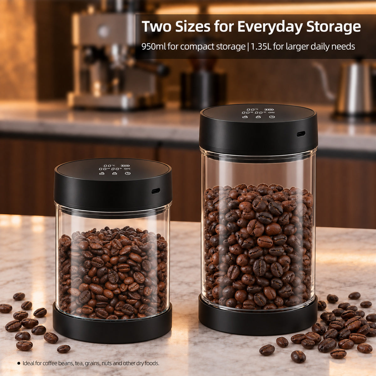 VABICA BPA-Free Borosilicate Glass Coffee Canister 0.95L – Airtight Container