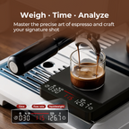 VABICA espresso coffee scale with built in timer for accurate brewing control