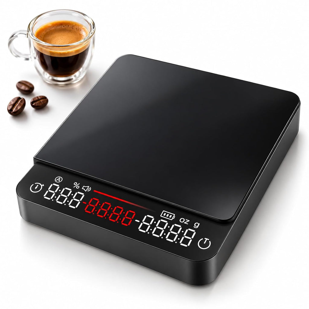 VABICA precision coffee scale with timer for espresso and pour over brewing