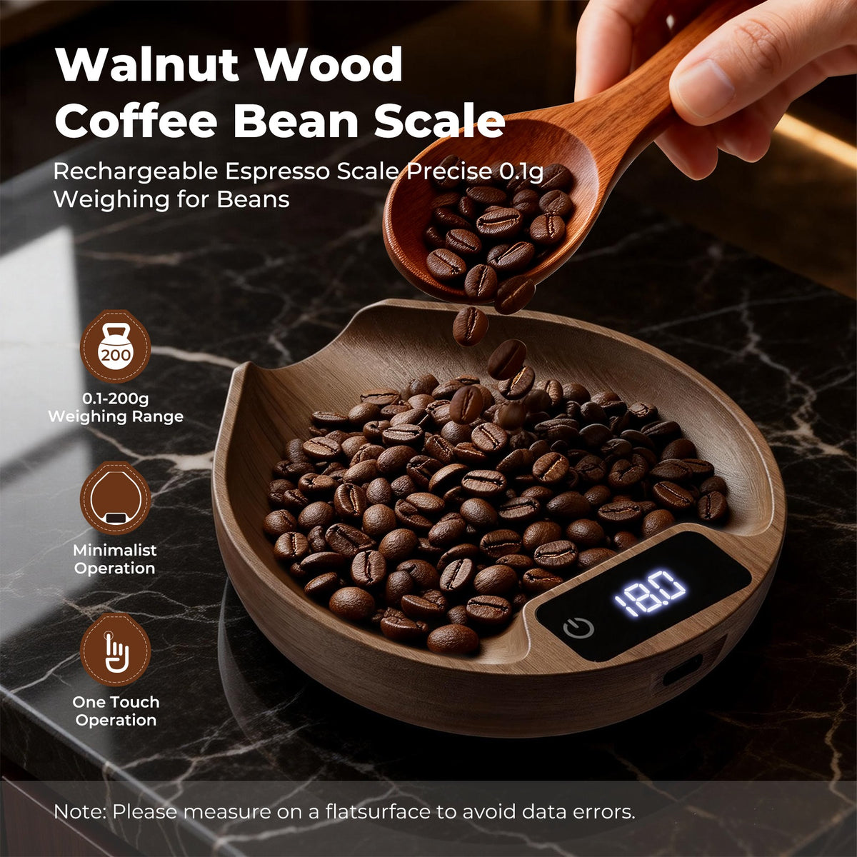 VABICA precision coffee scale designed for accurate espresso and coffee brewing
