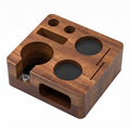 VABICA walnut espresso tamping station for home barista coffee setup