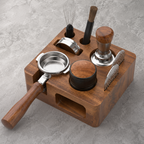 VABICA walnut espresso tool organizer for tampers distributors and coffee accessories